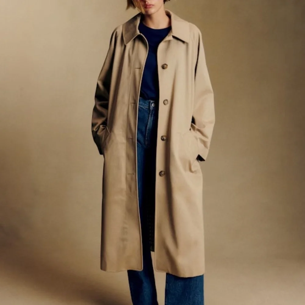 Sezane Clyde Coat Light Beige - Size 6 - Picture 2 of 6